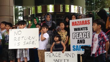 Protesters say a Hazara asylum seeker faces death if returned.