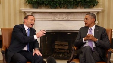 White House sit-down: Prime Minister Tony Abbott meets with US President Barack Obama. 