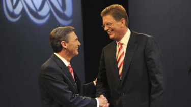 The issue of Greens preferences dominated the debate between John Brumby and Ted Baillieu on Friday night.