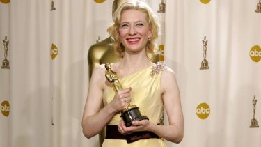 Cate Blanchett's Oscar for <i>The Aviator</i>, which she won in 2005, now lives at Melbourne's ACMI.