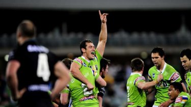 Never say die ... Terry Campese celebrates the victory.