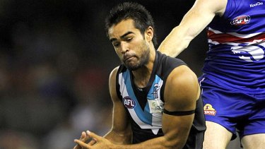 Scott Harding playing for Port Adelaide, March 2010.