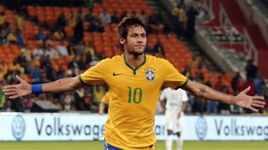 Carrying the hopes of a nation: Brazil striker Neymar.