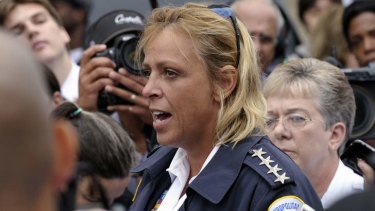 District of Columbia Police Chief Cathy Lanier briefs reporters on the shooting at the Washington Navy Yard.