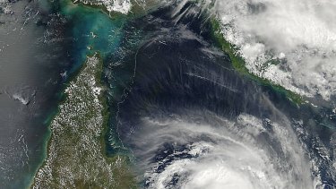 Cyclone Nathan intensifies off the Queensland coast.