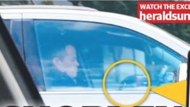 Opposition leader Bill Shorten caught on his phone while driving.