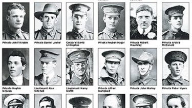 Some of the fallen Australian soldiers of Fromelles