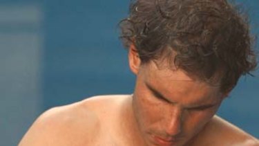Rafael Nadal: the Spaniard has been forced to play with tape on his hand.