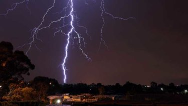The lightning, as seen from Templestowe Lower.