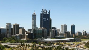 Boomtown: The Perth skyline has rarely been without cranes at work in recent years.