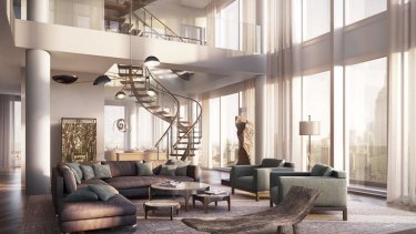 A rendering of an apartment inside One Madison.