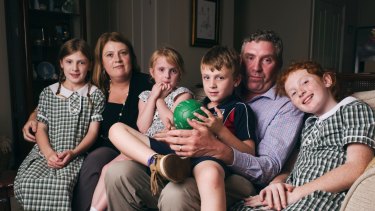 Kate and Hugh Daly with their six-year-old son Will and their three daughters. Will suffers from cytomegalovirus, or CMV.