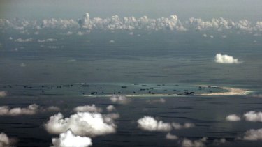 Reclamation work by China on Mischief Reef in the Spratly group of islands in the South China Sea.