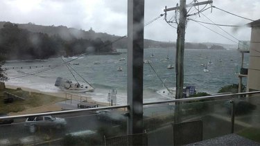 Boats are beached at Little Manly today.