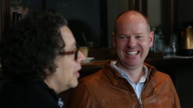 gleeson tom sits comedian meal chat down journalist kalina paul