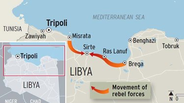 Rebel forces having been moving in on Sirte from both East and West.