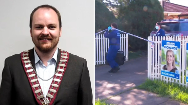 Hawkesbury Mayor Patrick Connolly was stabbed in the arm during a violent home invasion.