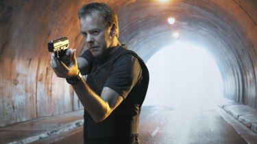 Clock gets ticking again ... Kiefer Sutherland in the long-running counter terrorism series <i>24</i>.