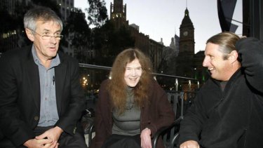 Winners of book awards (from left) Don Watson (book of the year and non-fiction), Jan Harry (poetry) and Tim Winton