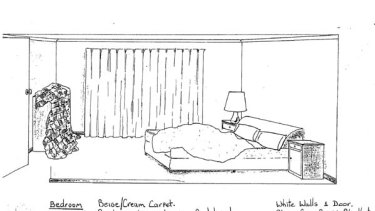 A sketch of Mr Cruel's bedroom - made by a victim who was released.
