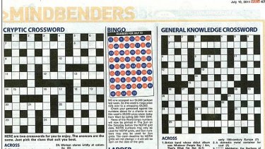 The News of the World's crossword page in its final edition.