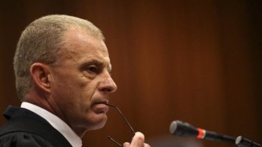 "You've gone too far.": State prosecutor Gerrie Nel cross-examined Oscar Pistorius during his trial in in Pretoria on Wednesday.