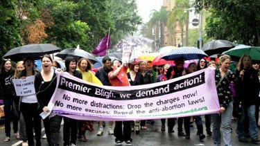 Brisbane protesters make their voices heard over an abortion trial against a Cairns couple which starts this week.