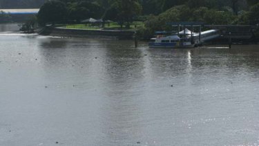 action still debris river brisbane scattered across