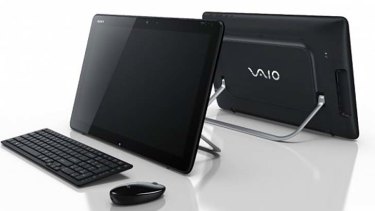 Sony's Vaio Tap 20 is a touch-screen PC that can swivel into a flat, tilted or desktop position.