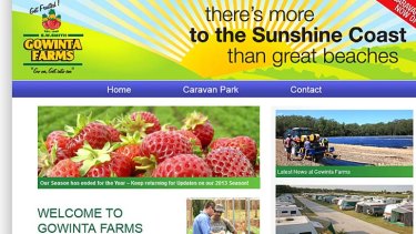 The homepage of the Gowinta Farms website.