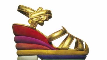 Salvatore Ferragamo "Rainbow" kidskin wedge sandals... colour at $2056.