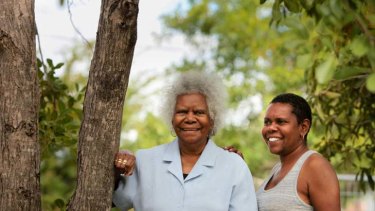 "Stuck me over many hardships and hurdles" ... Eddie Mabo's wife, Bonita, with her daughter Maleta West in Townsville.