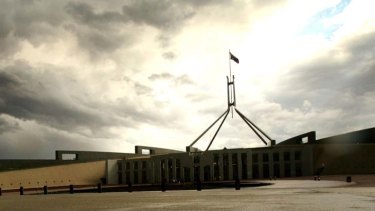 Battle of Canberra ... a storm brewed above Parliament this week.