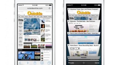How Safari displays browser tabs in iOS 7.