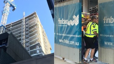 The woman fell from the 13th storey of the Finbar site on Adelaide Terrace.