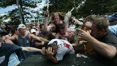 A scene from the Cronulla riots in 2006.
