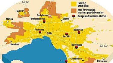 Melbourne Urban Growth Boundary Map Green Land Cut Back As Melbourne Grows Much Bigger