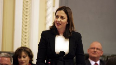 Annastacia Palaszczuk makes her first appearance in Parliament as Opposition Leader.