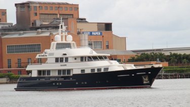 Luxury yacht Calliope that was involved in a fatal collision in Sydney Harbour. 
