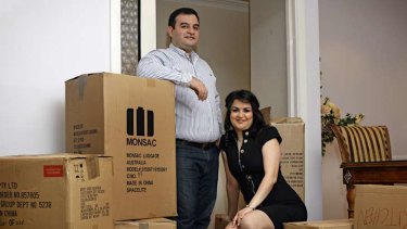 On the move ... Behnam Borna and Sara Sattarzadeh used a mortgage broker to find the right loan.