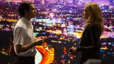 Sexual tension: Jake Gyllenhaal as Lou Bloom and Rene Russo as his boss Nina Romina in  <i>Nightcrawler</i>.