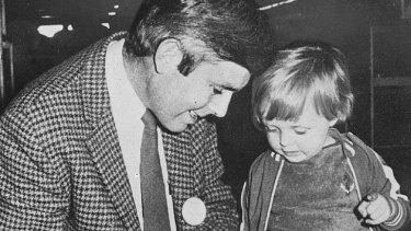 Griffith businessman, Liberal party candidate and Griffith businessman and unsuccessful Liberal Party candidate Donald Mackay on the campaign trail in 1976.