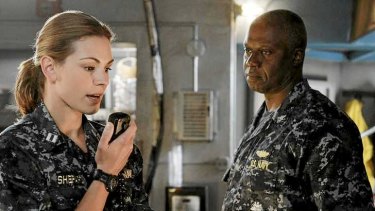 Daisy Betts and Andre Braugher in <i>Last Resort</i>.