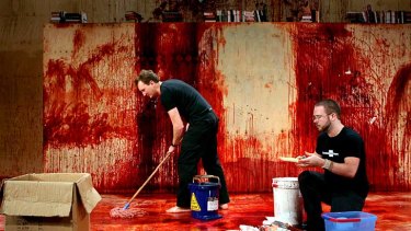 Cleaning up the (fake) blood in Bell Shakespeare's <i>Anatomy Titus Fall of Rome</i>.