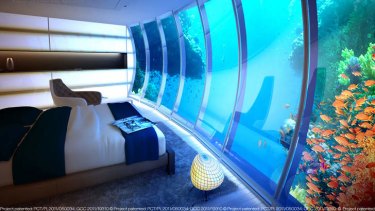 European company Deep Ocean Technologies has proposed a Discus Hotel for the Great Barrier Reef.