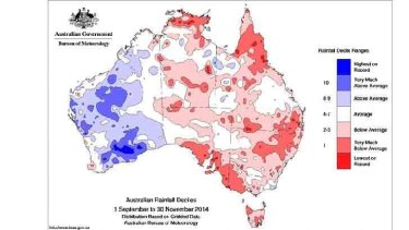 Eastern Australia had a dry spring.