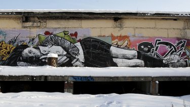 One of P183's murals in north-east Moscow.