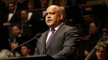 Noel Pearson delivers his tribute to Gough Whitlam at the memorial service at Sydney Town Hall.