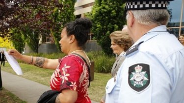 Canberrans and Pacific Climate Warriors escorted from the Minerals Council office in Forrest.
