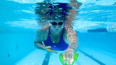 Determined: Kim Hasko will swim the Cole Classic without full use of her arms and just one functioning leg.